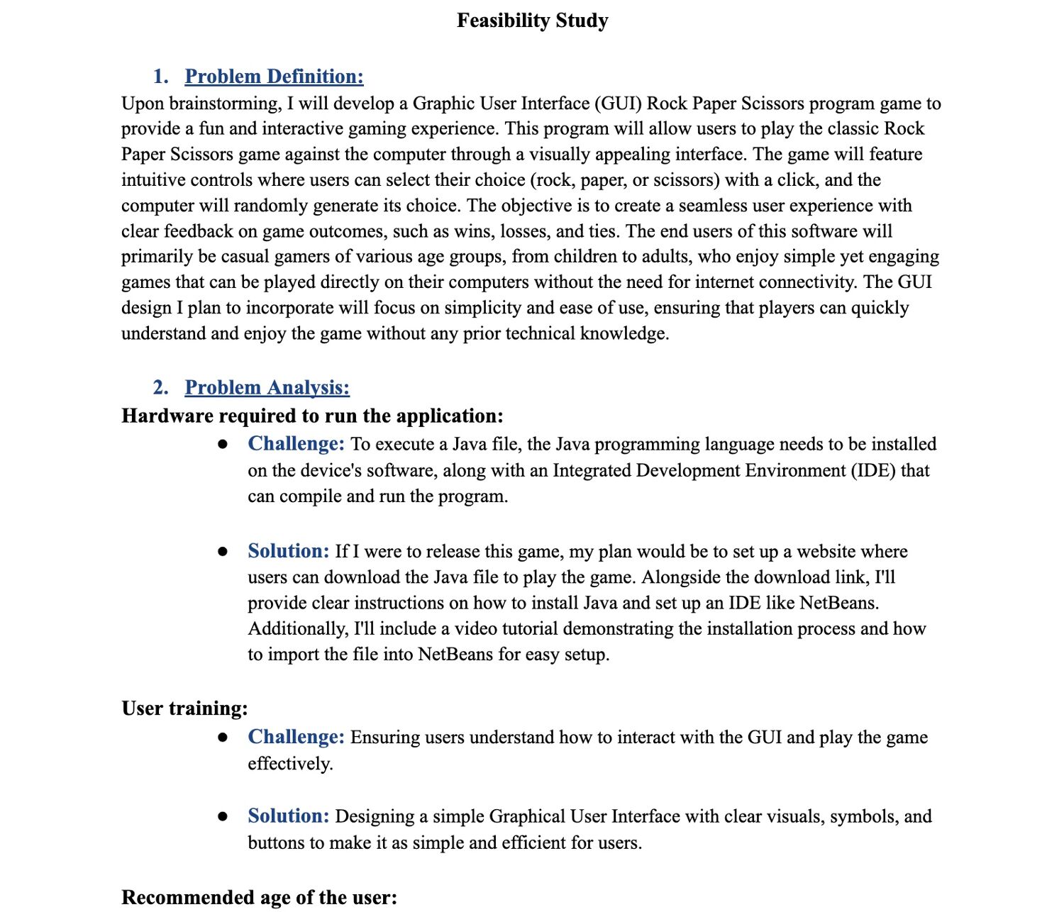 Feasibility Report Preview