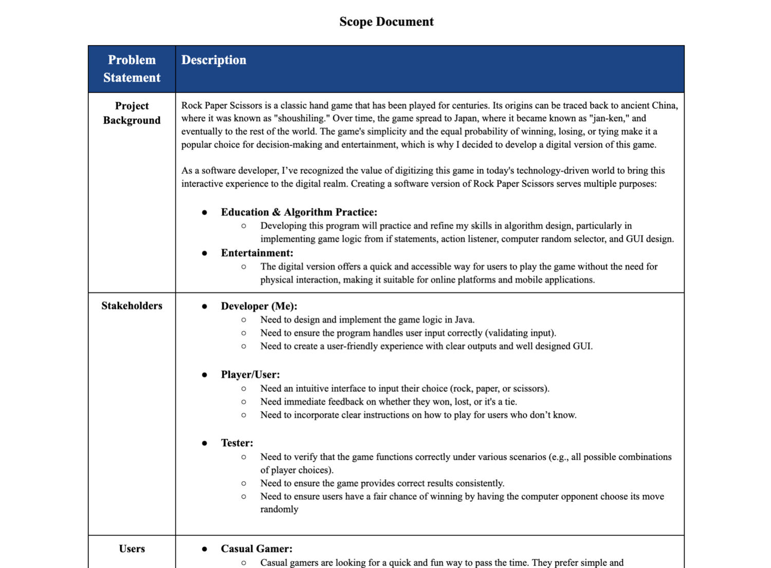Scope Document Preview
